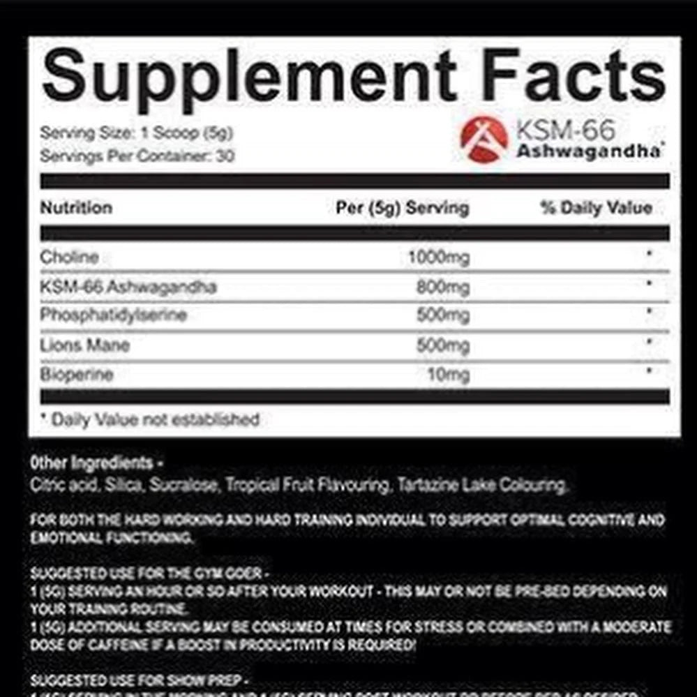 Strom_Sports_SupportMAX_Neuro_Ingredients_Label