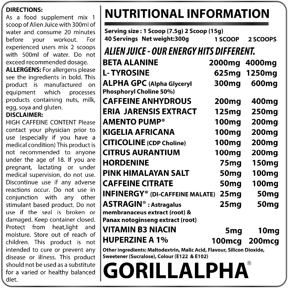 Gorillalpha Alien Juice - The Supps House LTD